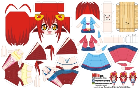 Çocuklar İçin  Monster Girls Kağıt Kübik Oyuncaklar Şablonu  