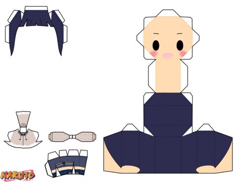 Çocuklar İçin  Naruto Kağıt Kübik Oyuncaklar Şablonu  