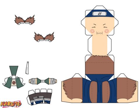 Çocuklar İçin  Naruto Kağıt Kübik Oyuncaklar Şablonu  