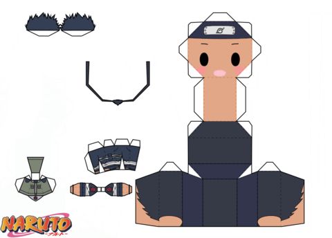 Çocuklar İçin  Naruto Kağıt Kübik Oyuncaklar Şablonu  