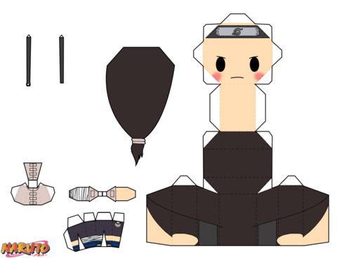 Çocuklar İçin  Naruto Kağıt Kübik Oyuncaklar Şablonu  