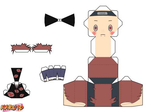 Çocuklar İçin  Naruto Kağıt Kübik Oyuncaklar Şablonu  
