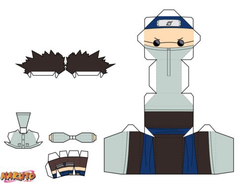 Çocuklar İçin  Naruto Kağıt Kübik Oyuncaklar Şablonu  