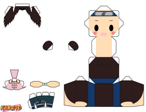 Çocuklar İçin  Naruto Kağıt Kübik Oyuncaklar Şablonu  