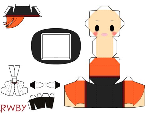 Çocuklar İçin  RWBY Kağıt Kübik Oyuncaklar Şablonu  