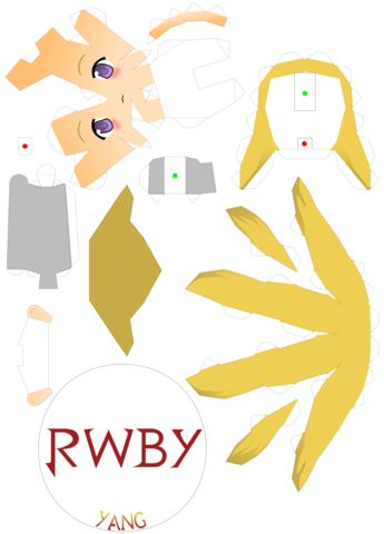 Çocuklar İçin  RWBY Kağıt Kübik Oyuncaklar Şablonu  