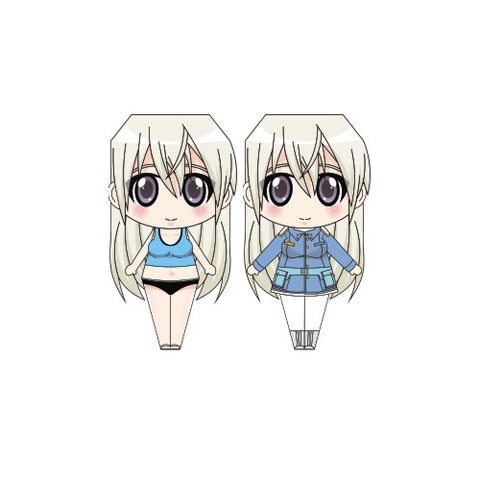 Çocuklar İçin  Chibi Bebekleri Kübik Kağıt Katlama  Şablonu  