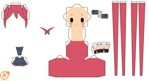 Çocuklar İçin  Vocaloid Kağıt Kübik Oyuncaklar Şablonu  