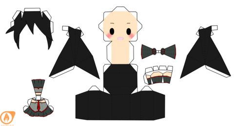 Çocuklar İçin  Vocaloid Kağıt Kübik Oyuncaklar Şablonu  