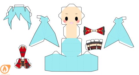 Çocuklar İçin  Vocaloid Kağıt Kübik Oyuncaklar Şablonu  