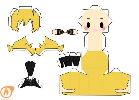 Çocuklar İçin  Vocaloid Kağıt Kübik Oyuncaklar Şablonu  