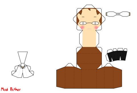 Çocuklar İçin  Chibi Bebekleri Kübik Kağıt Katlama  Şablonu  