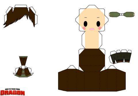Çocuklar İçin  Chibi Bebekleri Kağıt Kübik Oyuncaklar Şablonu  