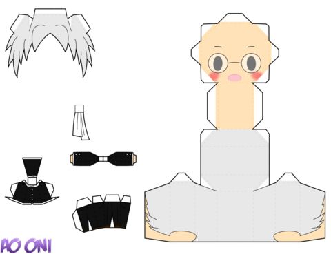 Çocuklar İçin  Chibi Bebekleri Kağıt Kübik Oyuncaklar Şablonu  