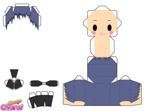 Çocuklar İçin  Chibi Bebekleri Kağıt Kübik Oyuncaklar Şablonu  