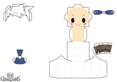 Çocuklar İçin  Chibi Bebekleri Kağıt Kübik Oyuncaklar Şablonu  