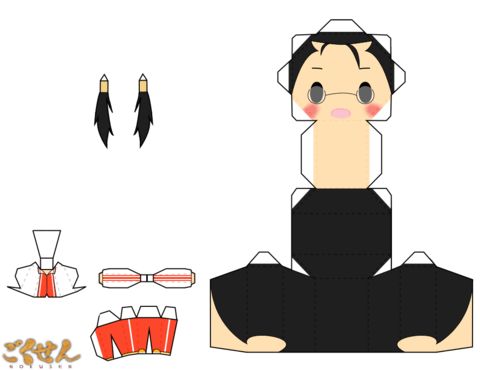 Çocuklar İçin  Chibi Bebekleri Kağıt Kübik Oyuncaklar Şablonu  