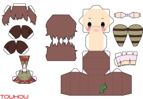 Çocuklar İçin  Chibi Bebekleri Kağıt Kübik Oyuncaklar Şablonu  