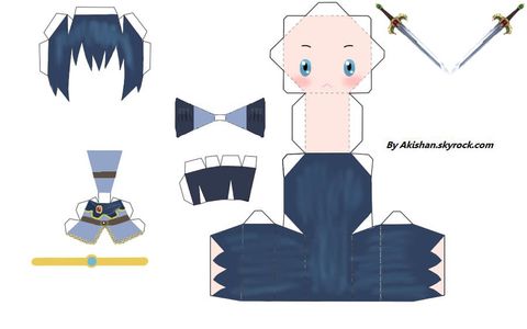 Çocuklar İçin  Chibi Bebekleri Kağıt Kübik Oyuncaklar Şablonu  