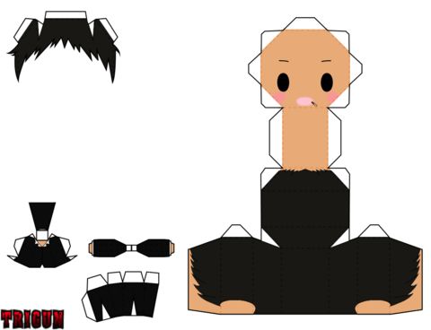 Çocuklar İçin  Chibi Bebekleri Kağıt Kübik Oyuncaklar Şablonu  