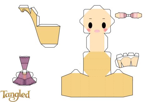 Çocuklar İçin  Chibi Bebekleri Kağıt Kübik Oyuncaklar Şablonu  