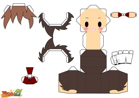 Çocuklar İçin  Chibi Bebekleri Kağıt Kübik Oyuncaklar Şablonu  