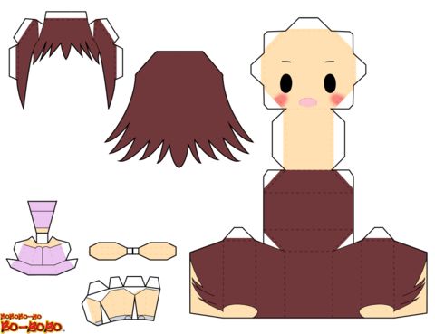 Çocuklar İçin  Chibi Bebekleri Kağıt Kübik Oyuncaklar Şablonu  
