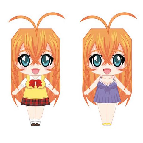 Çocuklar İçin  Chibi Bebekleri Kağıt Kübik Oyuncaklar Şablonu  
