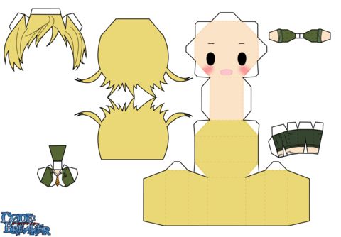 Çocuklar İçin  Chibi Bebekleri Kağıt Kübik Oyuncaklar Şablonu  
