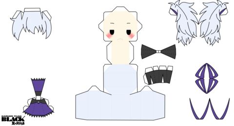 Çocuklar İçin  Chibi Bebekleri Kağıt Kübik Oyuncaklar Şablonu  