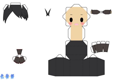 Çocuklar İçin  Chibi Bebekleri Kağıt Kübik Oyuncaklar Şablonu  