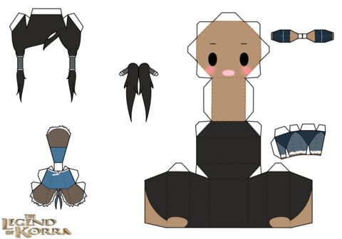 Çocuklar İçin  Legend of Korra Kağıt Kübik Oyuncaklar Şablonu  