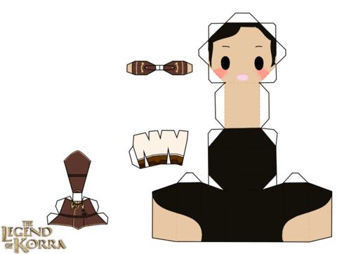 Çocuklar İçin  Legend of Korra Kağıt Kübik Oyuncaklar Şablonu  