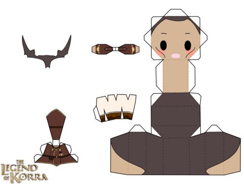 Çocuklar İçin  Legend of Korra Kağıt Kübik Oyuncaklar Şablonu  