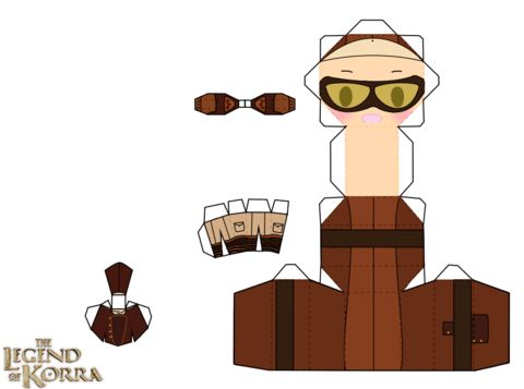 Çocuklar İçin  Legend of Korra Kağıt Kübik Oyuncaklar Şablonu  