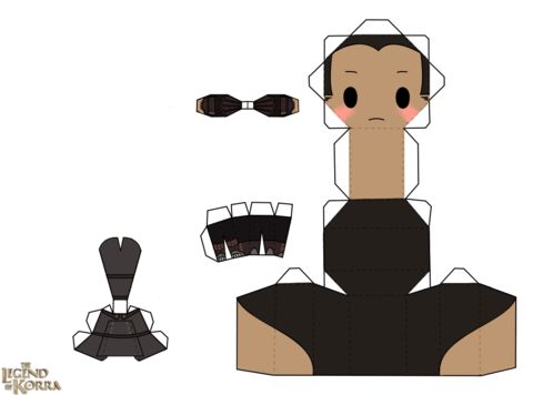 Çocuklar İçin  Legend of Korra Kağıt Kübik Oyuncaklar Şablonu  