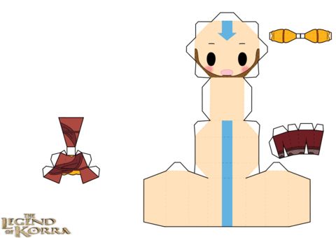 Çocuklar İçin  Legend of Korra Kağıt Kübik Oyuncaklar Şablonu  