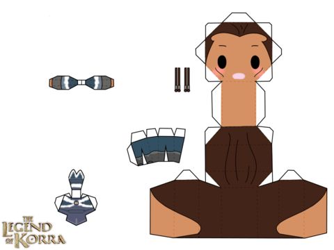 Çocuklar İçin  Legend of Korra Kağıt Kübik Oyuncaklar Şablonu  