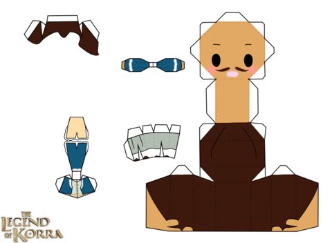 Çocuklar İçin  Legend of Korra Kağıt Kübik Oyuncaklar Şablonu  