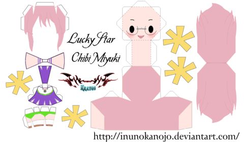 Çocuklar İçin  Chibi Bebekleri Kübik Kağıt Katlama  Şablonu  