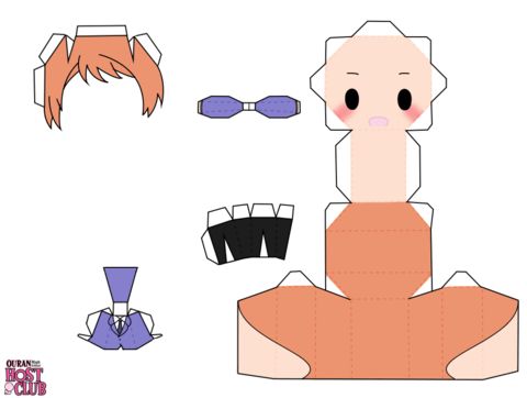 Çocuklar İçin  Chibi Bebekleri Kübik Kağıt Katlama  Şablonu  