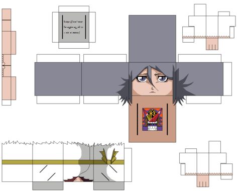 Çocuklar İçin  Bleach Kağıt Kübik Oyuncaklar Şablonu  