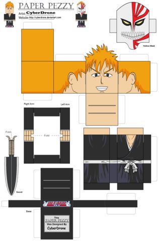 Çocuklar İçin  Bleach Kağıt Kübik Oyuncaklar Şablonu  