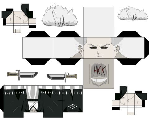 Çocuklar İçin  Bleach Kağıt Kübik Oyuncaklar Şablonu  