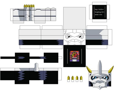 Çocuklar İçin  Digimon Kağıt Kübik Oyuncaklar Şablonu  