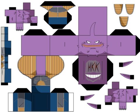Çocuklar İçin  Dragon Ball Kağıt Kübik Oyuncaklar Şablonu  