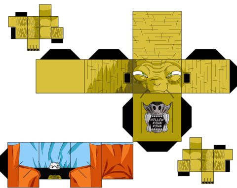 Çocuklar İçin  Dragon Ball Kağıt Kübik Oyuncaklar Şablonu  