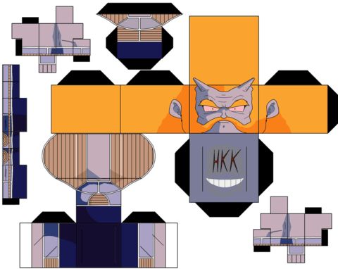 Çocuklar İçin  Dragon Ball Kağıt Kübik Oyuncaklar Şablonu  