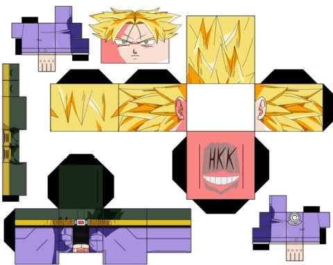 Çocuklar İçin  Dragon Ball Kağıt Kübik Oyuncaklar Şablonu  