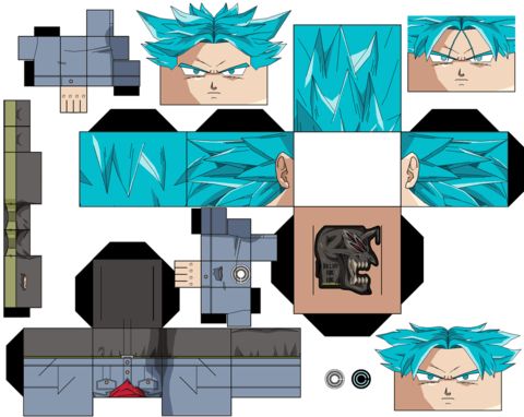 Çocuklar İçin  Dragon Ball Kağıt Kübik Oyuncaklar Şablonu  